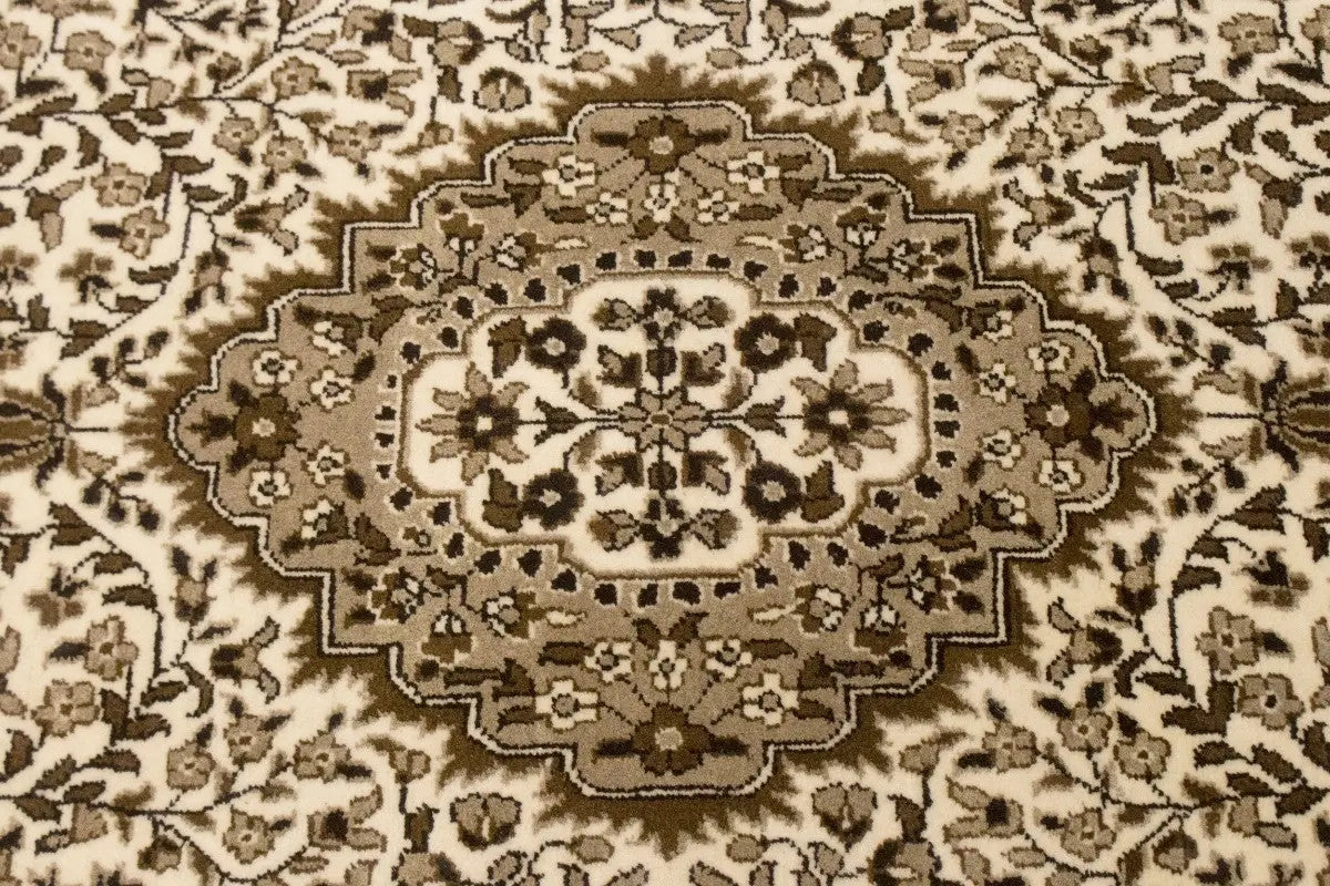 6X8 Hand-Knotted Extra Fine Kirman Oriental Rug Cream Floral Studio Carpet