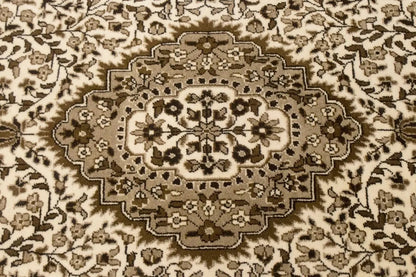 6X8 Hand-Knotted Extra Fine Kirman Oriental Rug Cream Floral Studio Carpet