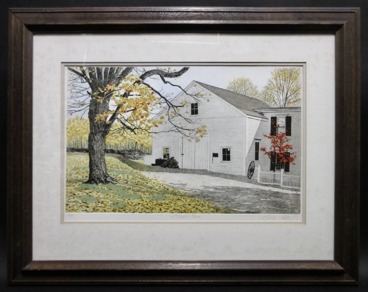 Carol Collette "Culver'S Farm" Original Etching Pencil Signed Numbered Framed