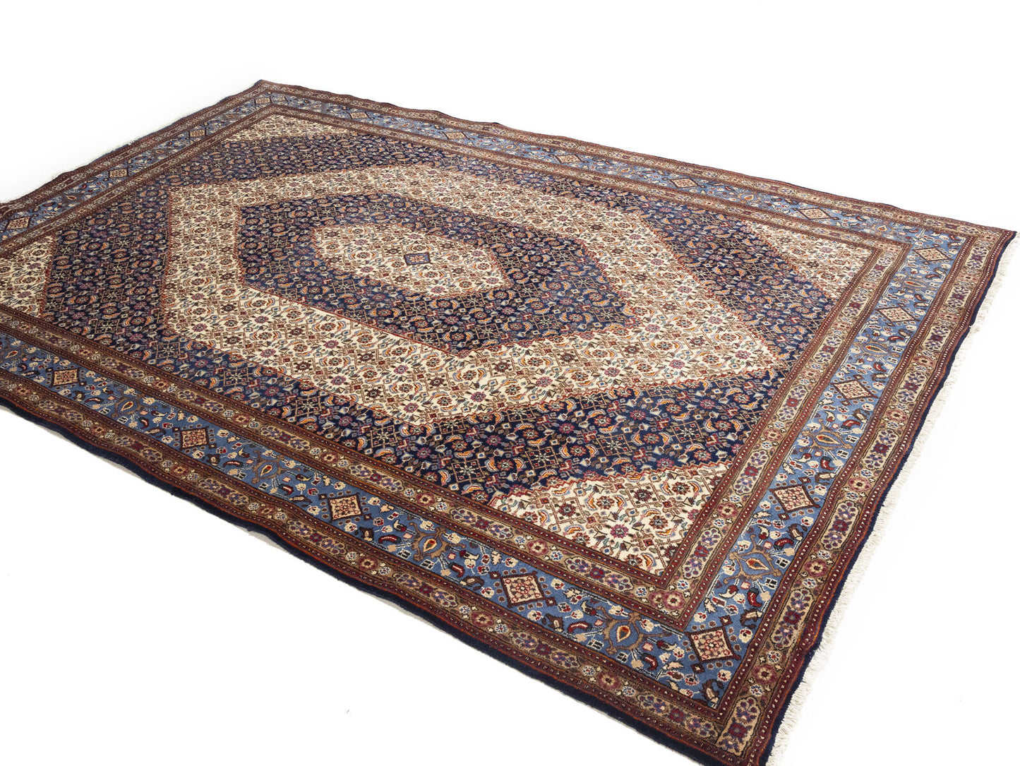 Cream Vintage Oriental Rug Traditional Classic