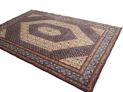 Cream Vintage Oriental Rug Traditional Classic