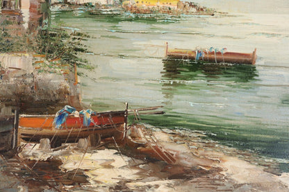 Alberto Corsini Napoli Harbor View Signed Original Oil Painting Italian Sea