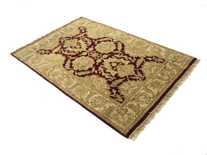 Thick handmade pile carpet agra jaipur oriental design floral decor ft 4x6