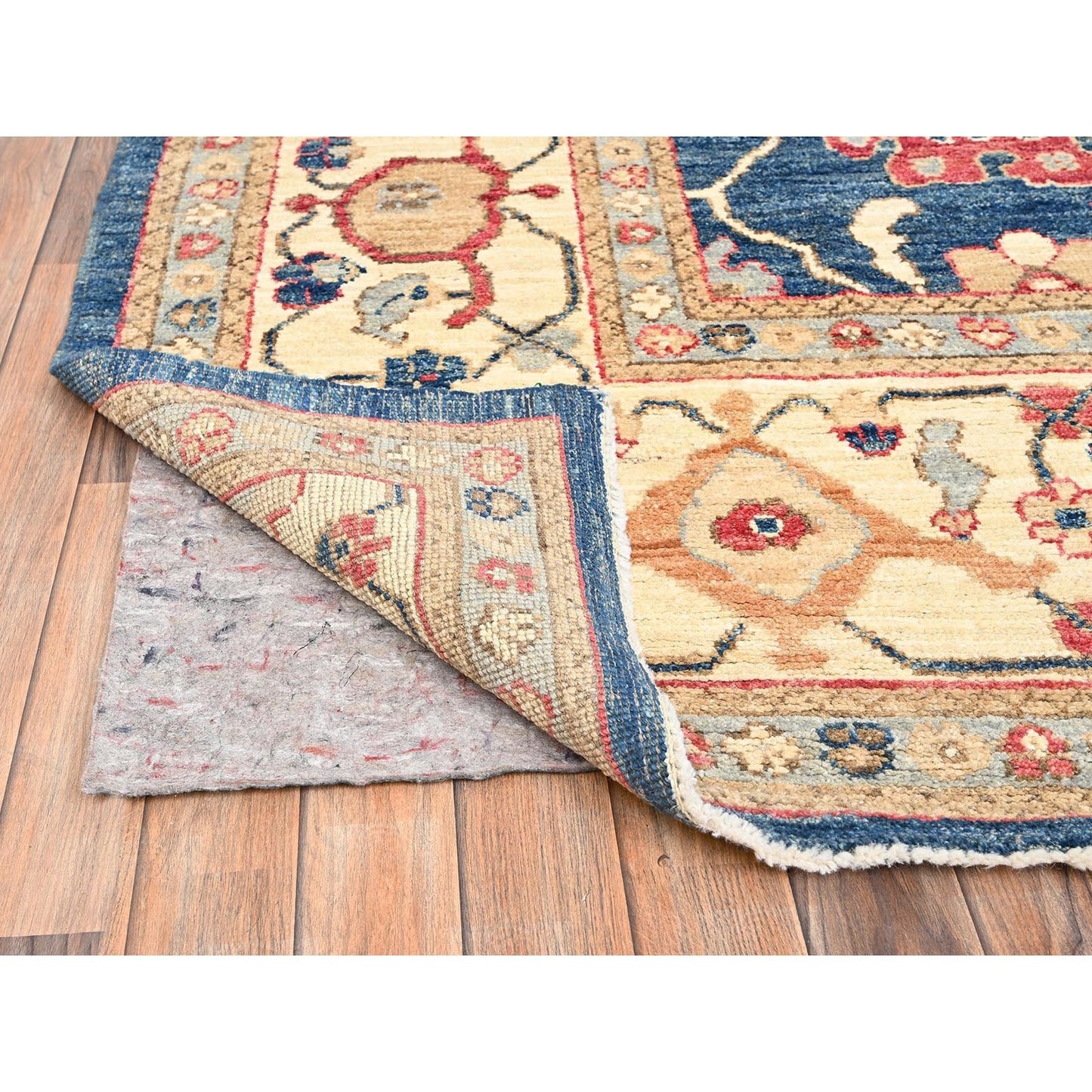 10'1"X14'1" Yale Blue Afghan Oushak Hand Knotted Wool Supple Collection Rug