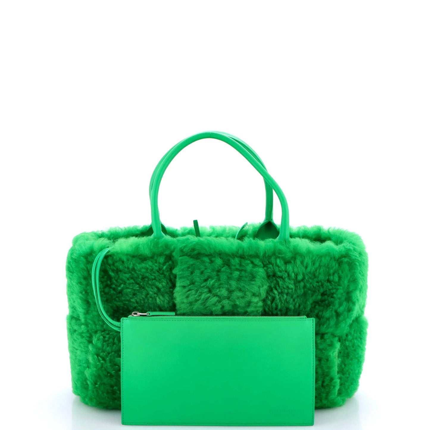 Bottega Veneta Arco Tote Intrecciato Shearling Small