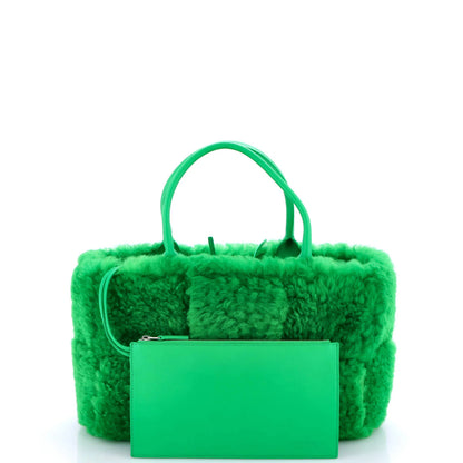 Bottega Veneta Arco Tote Intrecciato Shearling Small