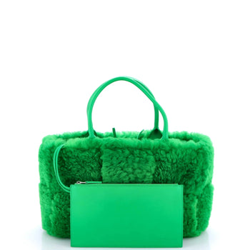Bottega Veneta Arco Tote Intrecciato Shearling Small