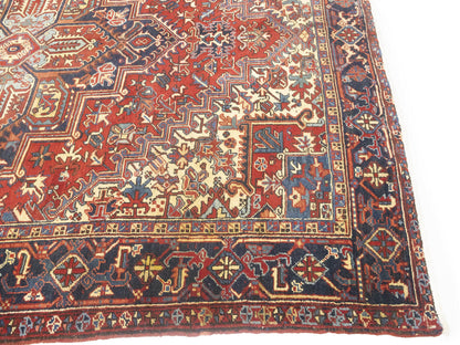 8X11 Ft Handmade Vintage Oriental Rug Red Floral