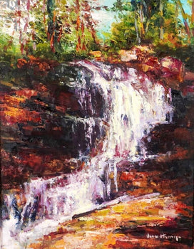 Jean Henry 'Waterfall' Original Oil Painting