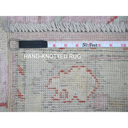 2'10"X11'6" Dust Storm Pink Angora Oushak Runner Oriental Rug