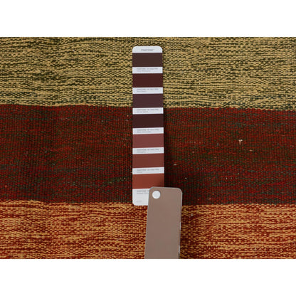 4'9"X8' Colorful Afghan Reversible Kilim Pure Wool Hand Woven Striped Rug