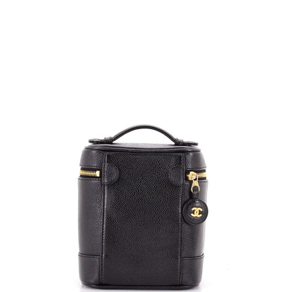 Chanel Vintage Timeless Cosmetic Case Caviar Tall