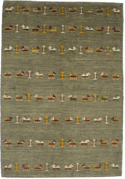 Handmade Tribal Oriental Area Rug Brownish Gray