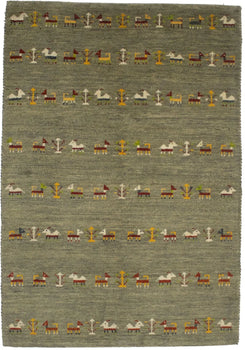 Handmade Tribal Oriental Area Rug Brownish Gray