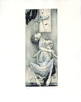 Alphonse Inoue Etching Hand-Colored Limited 7/30 Signed Japanese Art Copperplate