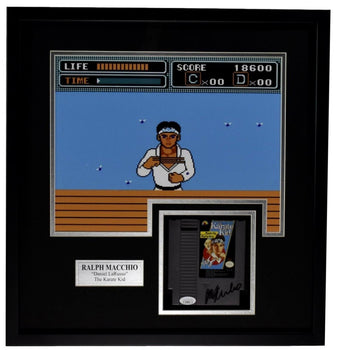 Ralph Macchio Karate Kid 11x14 Photo with Autographed Nintendo Game Framed 98331