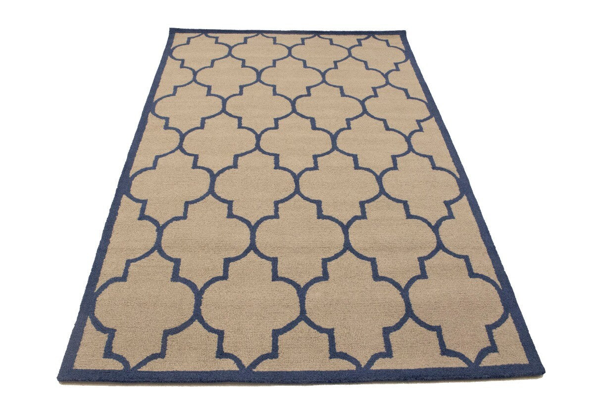 Cream Modern Contemporary Trellis Foyer 5X8