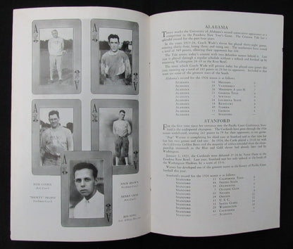 Vintage 1927 Alabama Vs. Stanford Ncaa Football