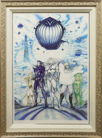 Mixed media framed fantasy art by Yoshitaka Amano prelude signed 16/ 300.
