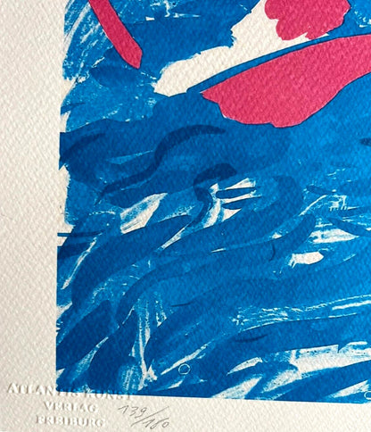 David Hockney "Swimming" Lithograph Coa Signed
