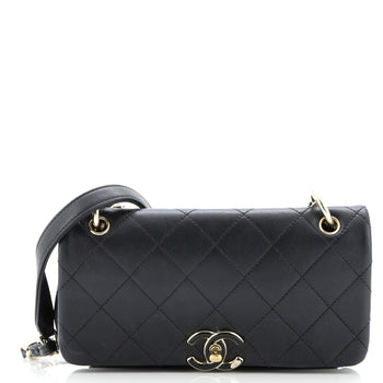 Chanel Twist Chain Enamel Cc Flap Bag Quilted Lambskin Medium