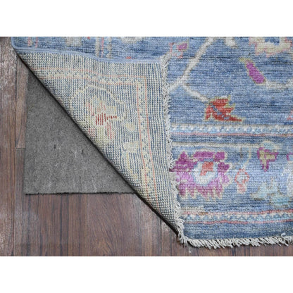 2'9"X15'3" Blue Afghan Angora Oushak Rural Medallions Runner Oriental Rug