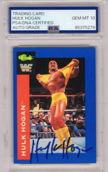 Hulk Hogan 1991 Classic Autographed Card Psa Auto Grade Gem Mt 10