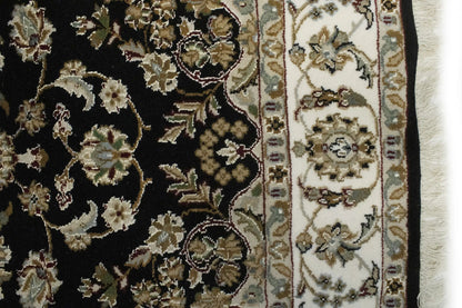 Handmade Indo-Nain Oriental Area Rug Floral