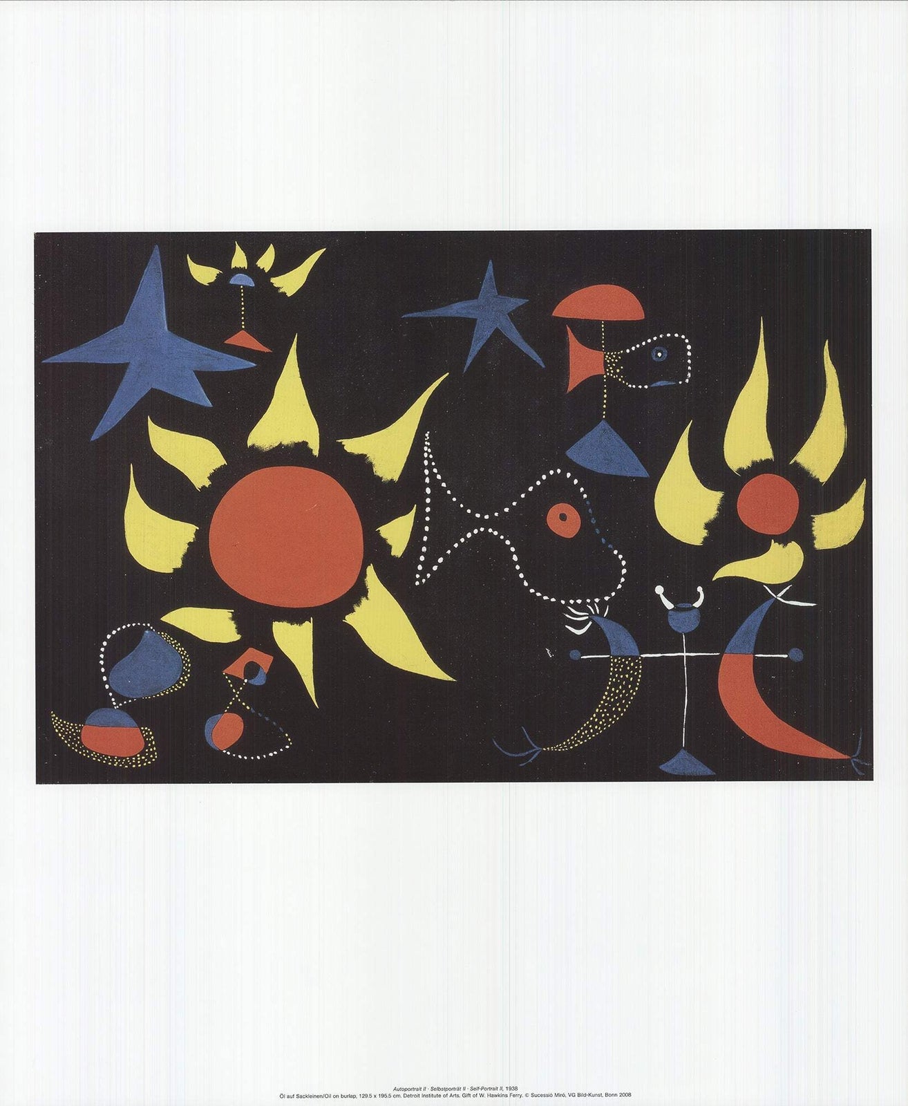 Surrealism JOAN MIRO Self-Portrait II 22.75" x 19" Offset Lithograph 2010