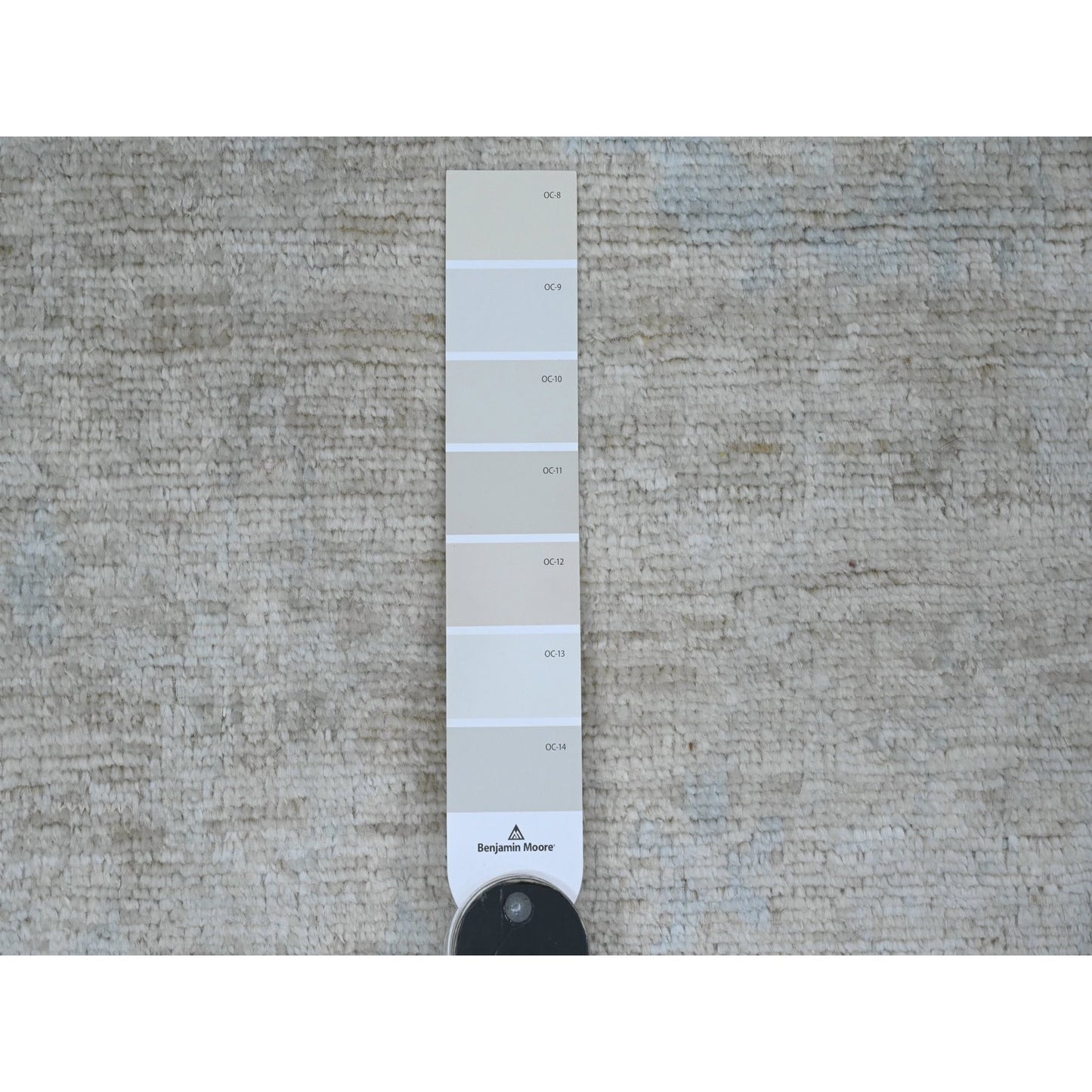 4'8"X6'3" White Hand Knotted Afghan Angora Oushak Leaf Design Wool Rug