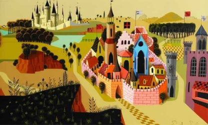 Eyvind Earle Sleeping Beauty Countryside Serigraph Signed Framed 233/ 500