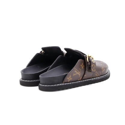 Louis Vuitton Cosy Flat Clog Mules Monogram Canvas And Leather