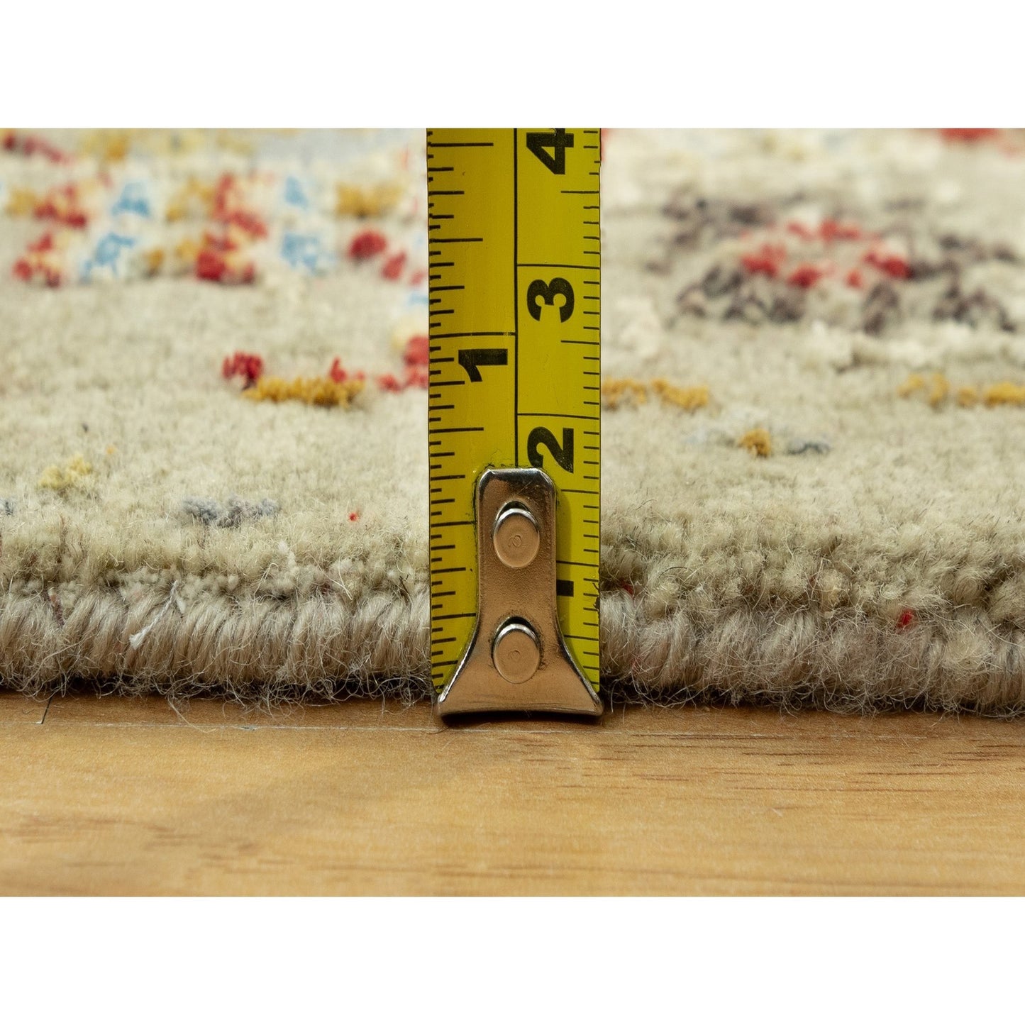 2'8"X6' Camel Wool And Silk Sunset Hand Knotted Runner Oriental Rug