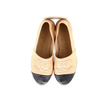 Chanel Women'S Cc Cap Toe Espadrilles Leather