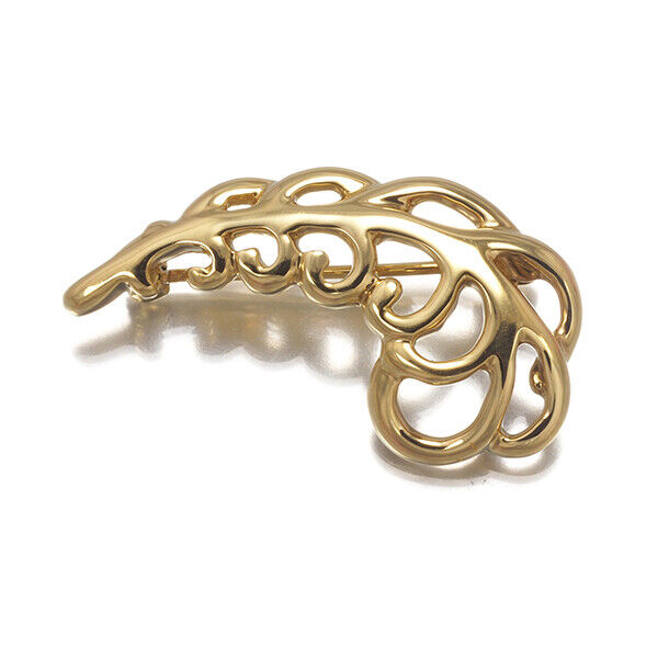 Tiffany&Co. Vintage Brooch Paloma Picasso Leaf 18K 750 Yellow Gold