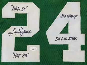 Sam Jones Autographed Boston Celtics Custom Xl Jersey (Jsa)