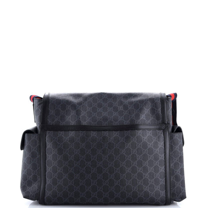 Gucci Web Strap Diaper Bag Gg Coated Canvas Small