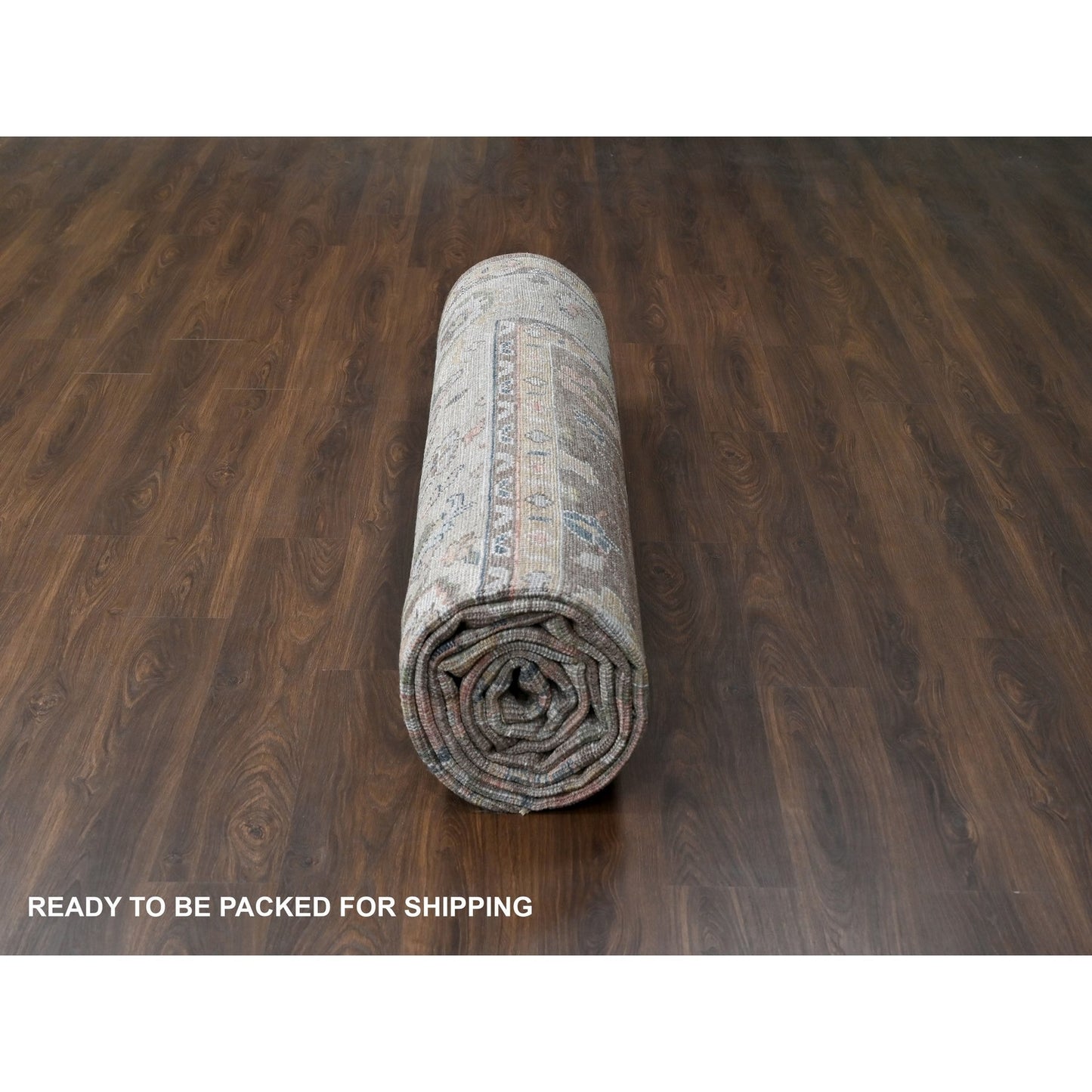 12'X17'9"Brown Oushak Design Hand Knotted Wool Oversize Oriental Rug