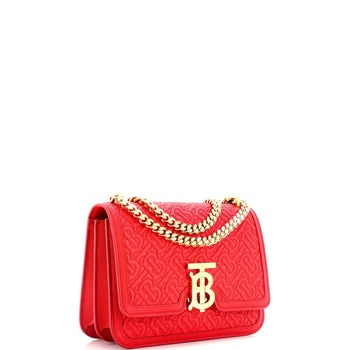 Burberry Tb Flap Chain Bag Monogram Embossed Leather Small