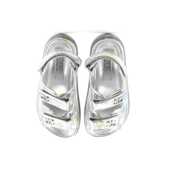 Chanel Women'S Dad Sandals Printed Laminated Leather