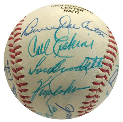 Hof & Stars Autographed Atlanta Braves Logo Baseball W/ Jenkins, Brock, Cepeda
