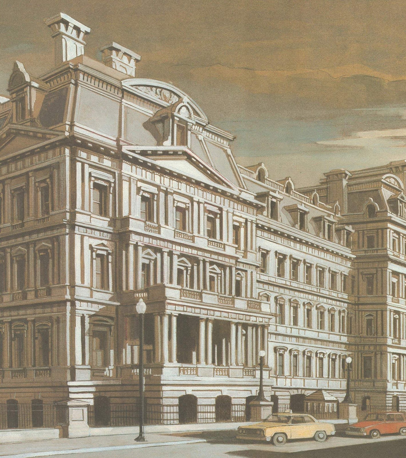 Richard Haas The Old Executive Office Building Signed " Offset Lithogr