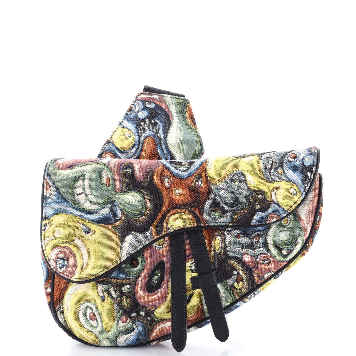 Christian Dior Kenny Scharf Saddle Crossbody Bag Jacquard