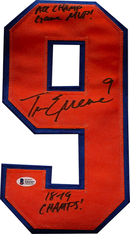 Travis Etienne "Acc Champ Game Mvp & 18-19 Champs" Autographed Clemson Custom Wh