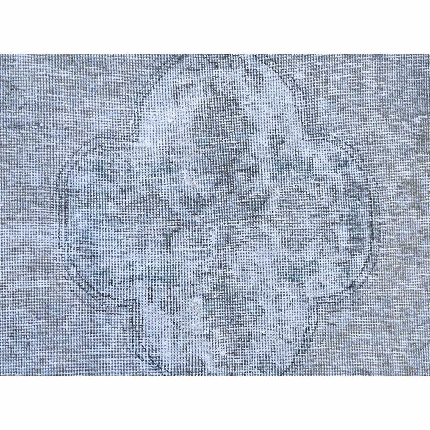 7'9"X11' Gray Worn Wool Vintage Hand Knotted Farsian Tebraz Rug