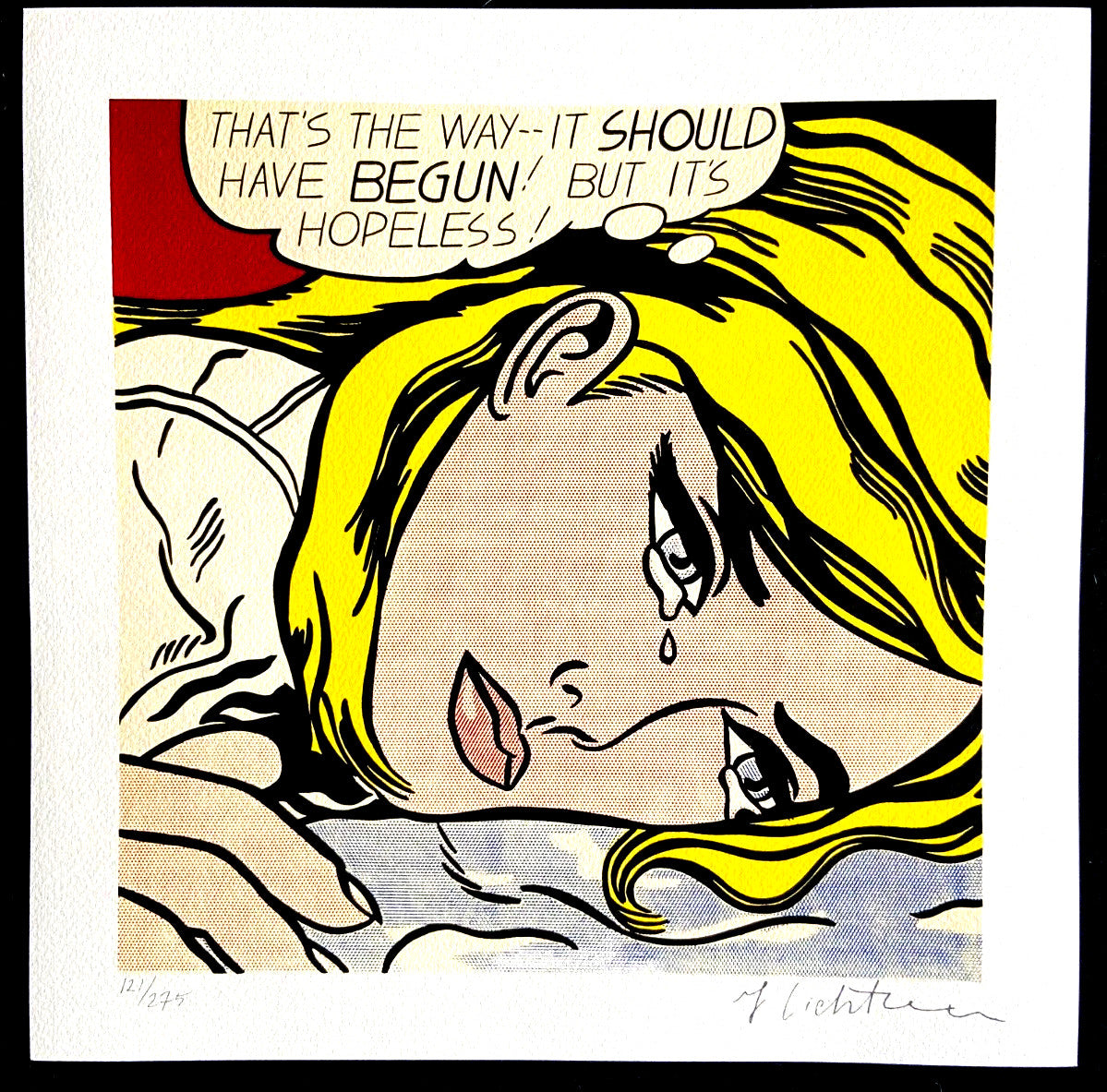 Roy Lichtenstein Lithograph Coa Signed Numbered