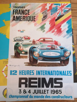 12 Heures Internationales By Beligond Original Printing 1958 Car Racing
