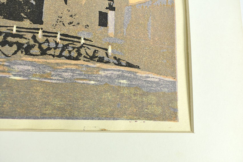 Koshiro Onchi Japanese Woodblock Print Togeki Theatre One Hundred Views Tokyo
