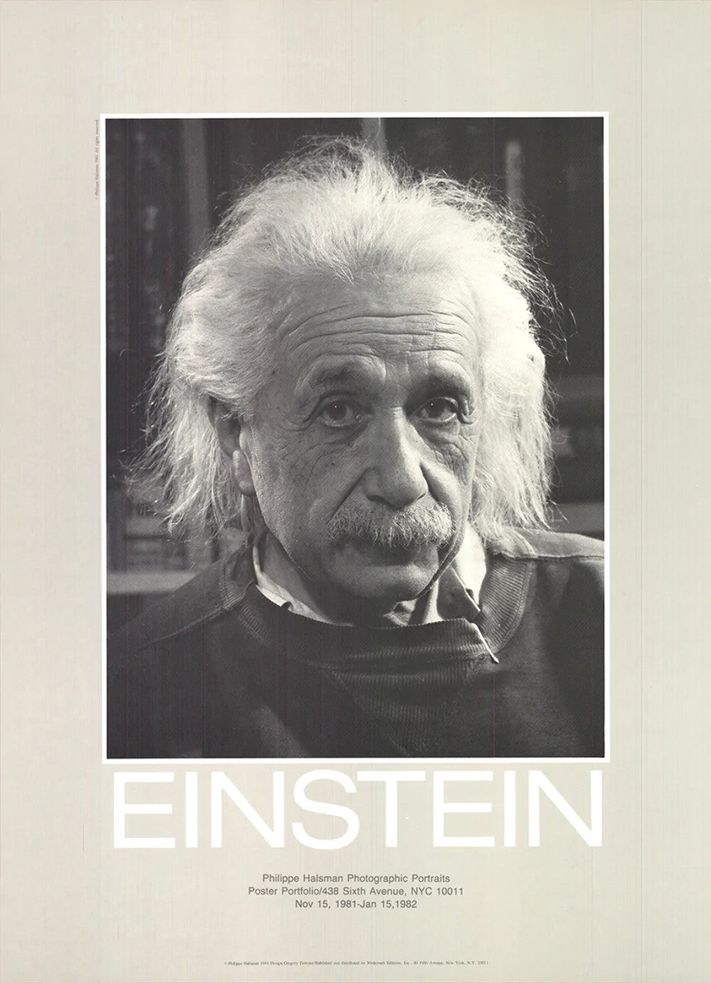 Philippe Halsman Einstein " Offset Lithograph Photography Black