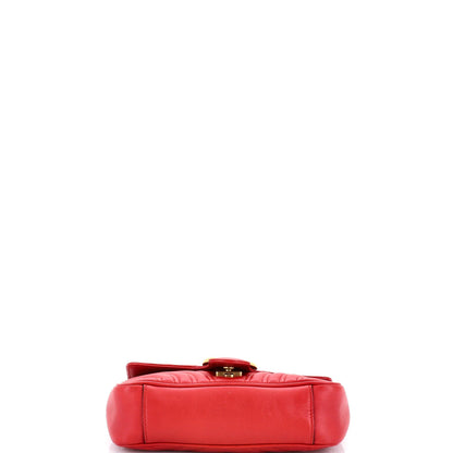 Gucci Gg Marmont Flap Bag Matelasse Leather Mini